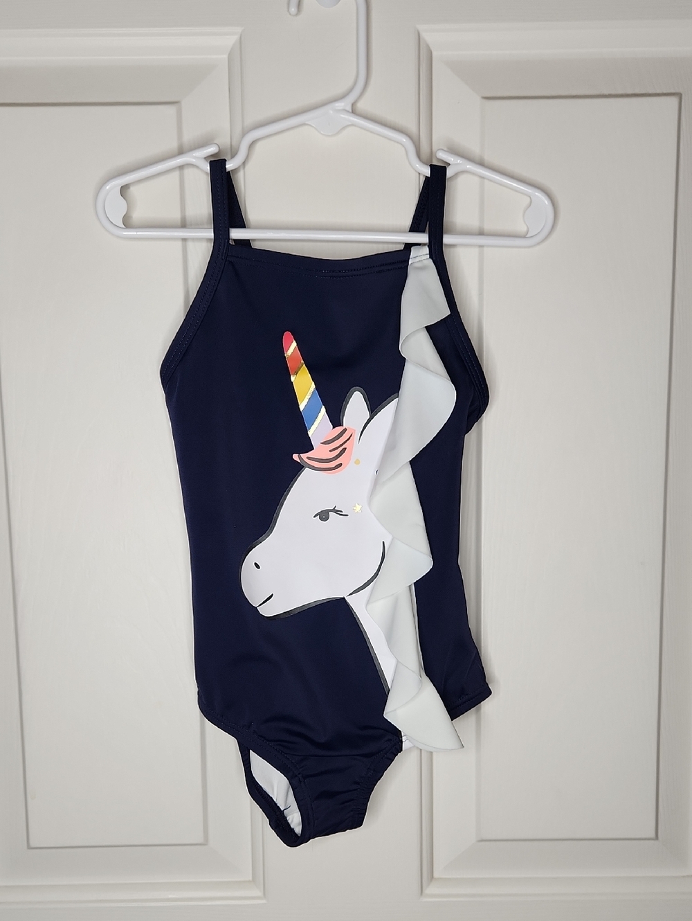 Hanna Andersson Navy Unicorn Swimsuit size 90 (3/3T) NWOT